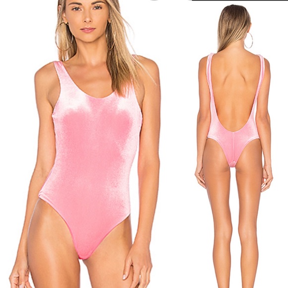 reina olga Other - REINA OLGA Pink Crushed Velvet Bathing Suit